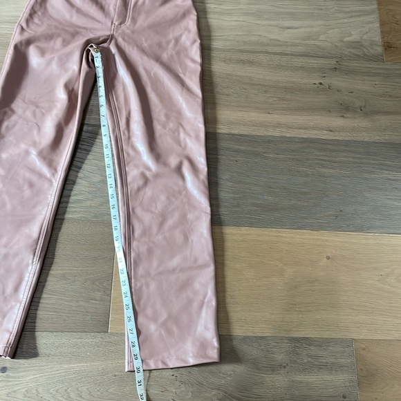 Abercrombie & Fitch The 90s Straight Ultra High Rise Pink Faux Leather Pants 27 - Picture 8 of 12